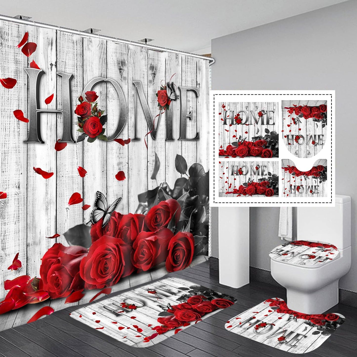 Sweet Home Rose Bathroom Set