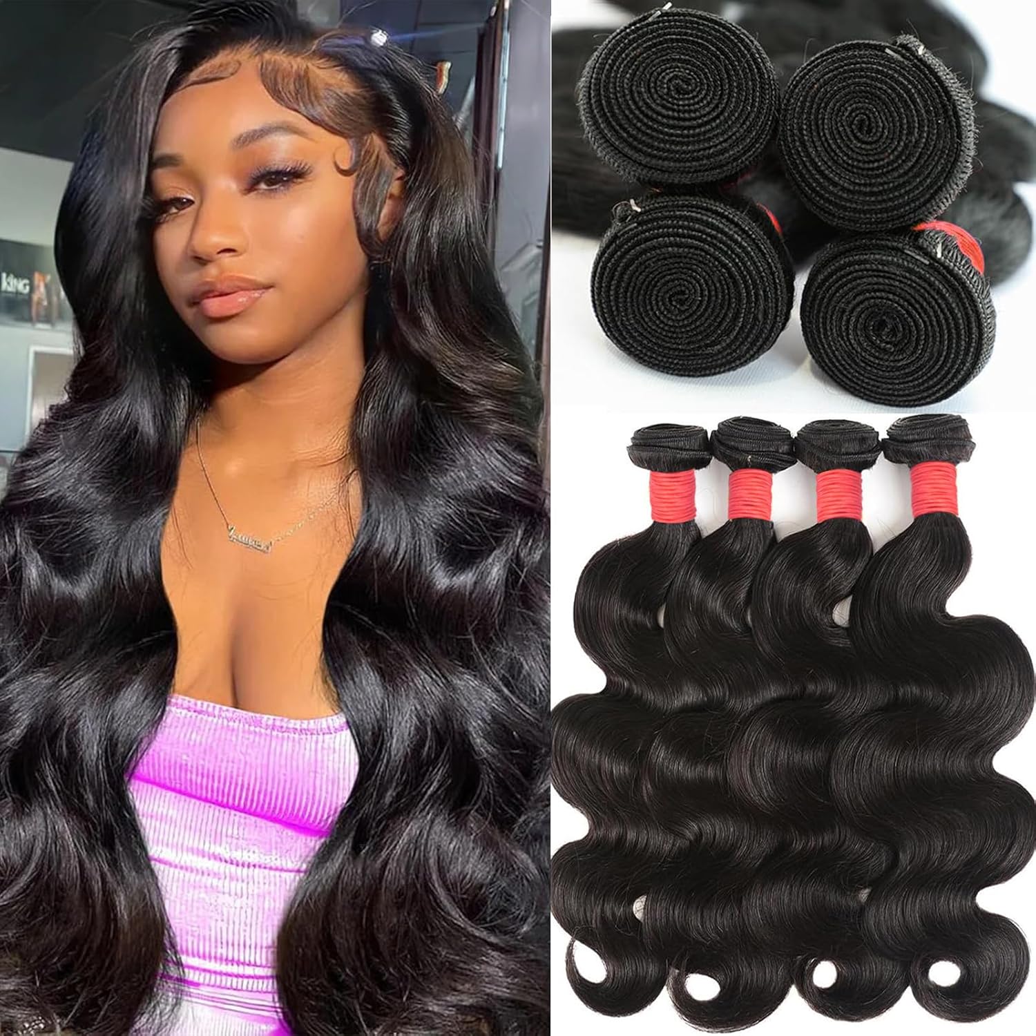 Body Wave Bundles Human Hair 18 20 22 24 Inch 12A Quality