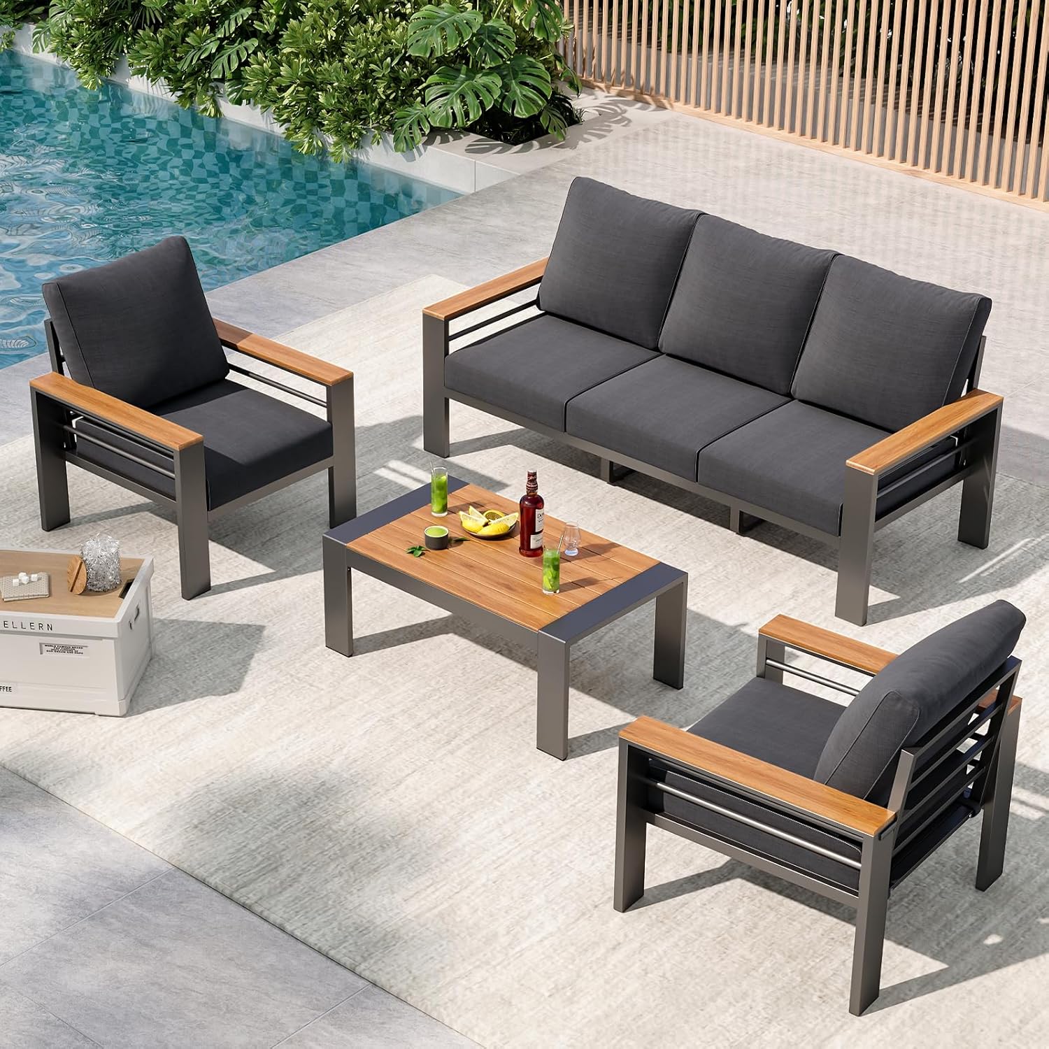 Aoxun Aluminum Outdoor Patio Furniture Set for Comfort & Style