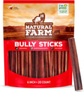 Natural Farm Odor-Free Bully Sticks for Dogs - 100% Beef Chews