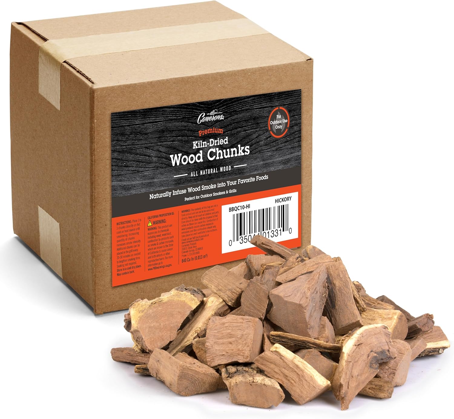 Hickory Wood Chunks for Smoking Meat - Perfect BBQ Flavor
