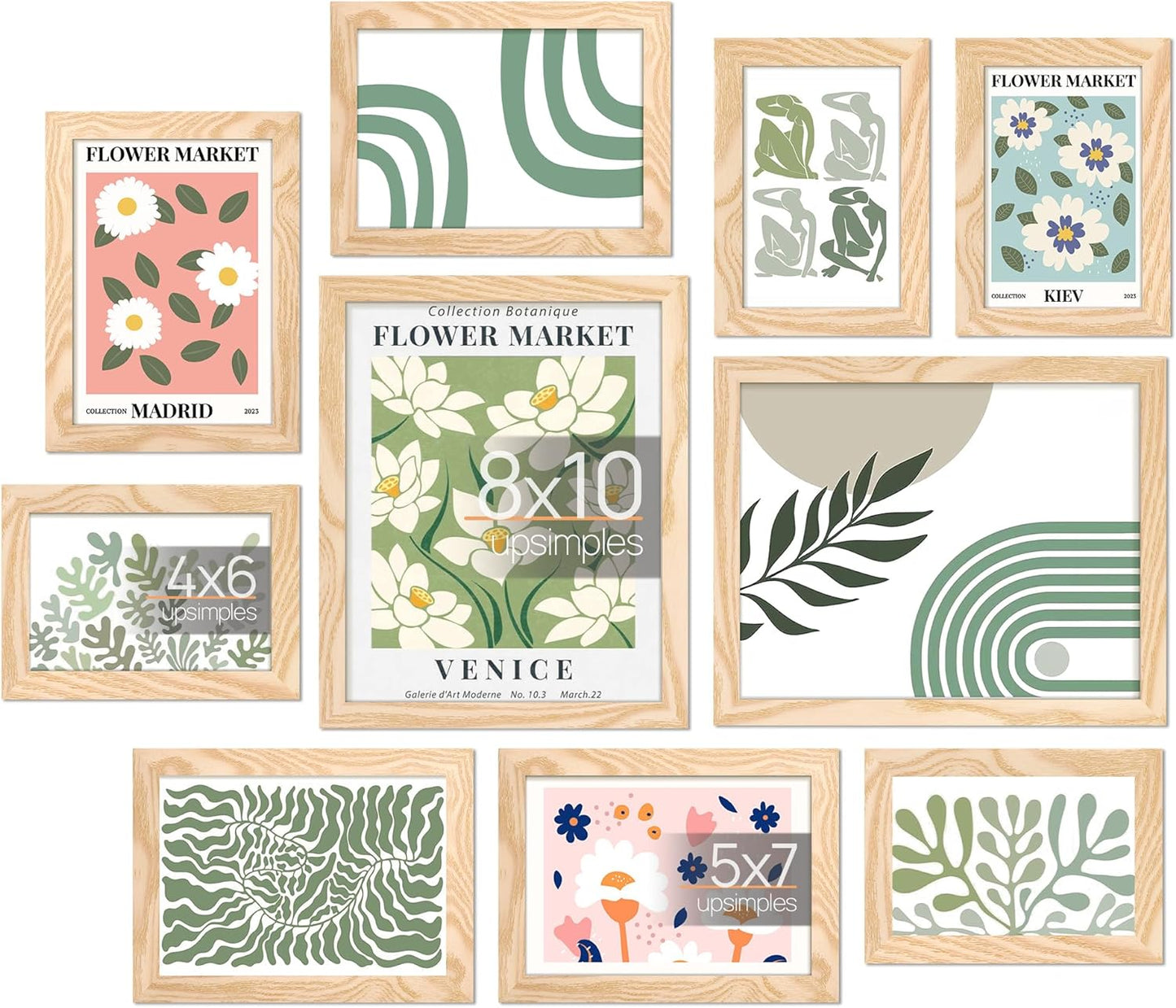 Upsimples 10 Pack Picture Frames for Collage Wall Decor
