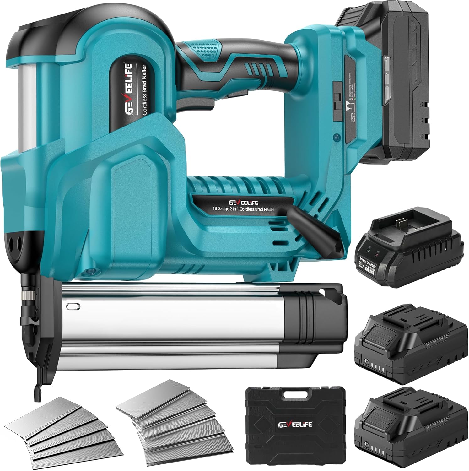 GEVEELIFE Cordless 2in Brad Nailer for Wood Carpentry Projects