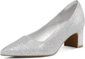 mysoft Womens Pointed Toe Pumps 2 in Chunky Block Low Heels