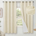 Cream 100% Blackout Curtains 63 in Length 2 Panels - Total Room