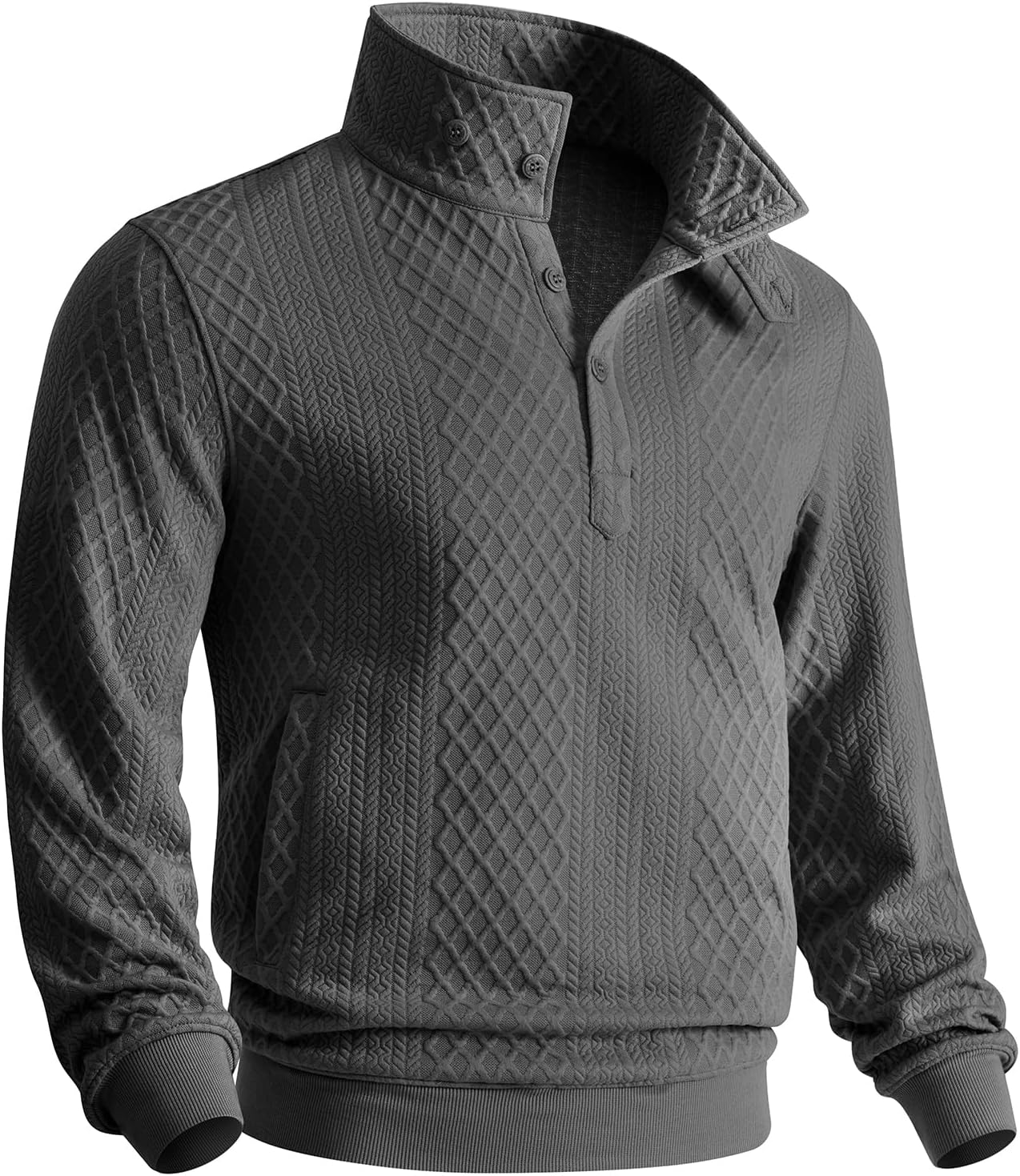 CANGHPGIN Men's Quarter Pullover Sweatshirt with Pockets