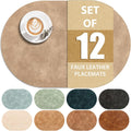 Placemats Oval 12 x 17 in Set of 12 - Heat Resistant, Washable