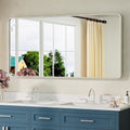 Brushed Nickel Bathroom Mirror 48 x 24 Inch for Modern Spaces