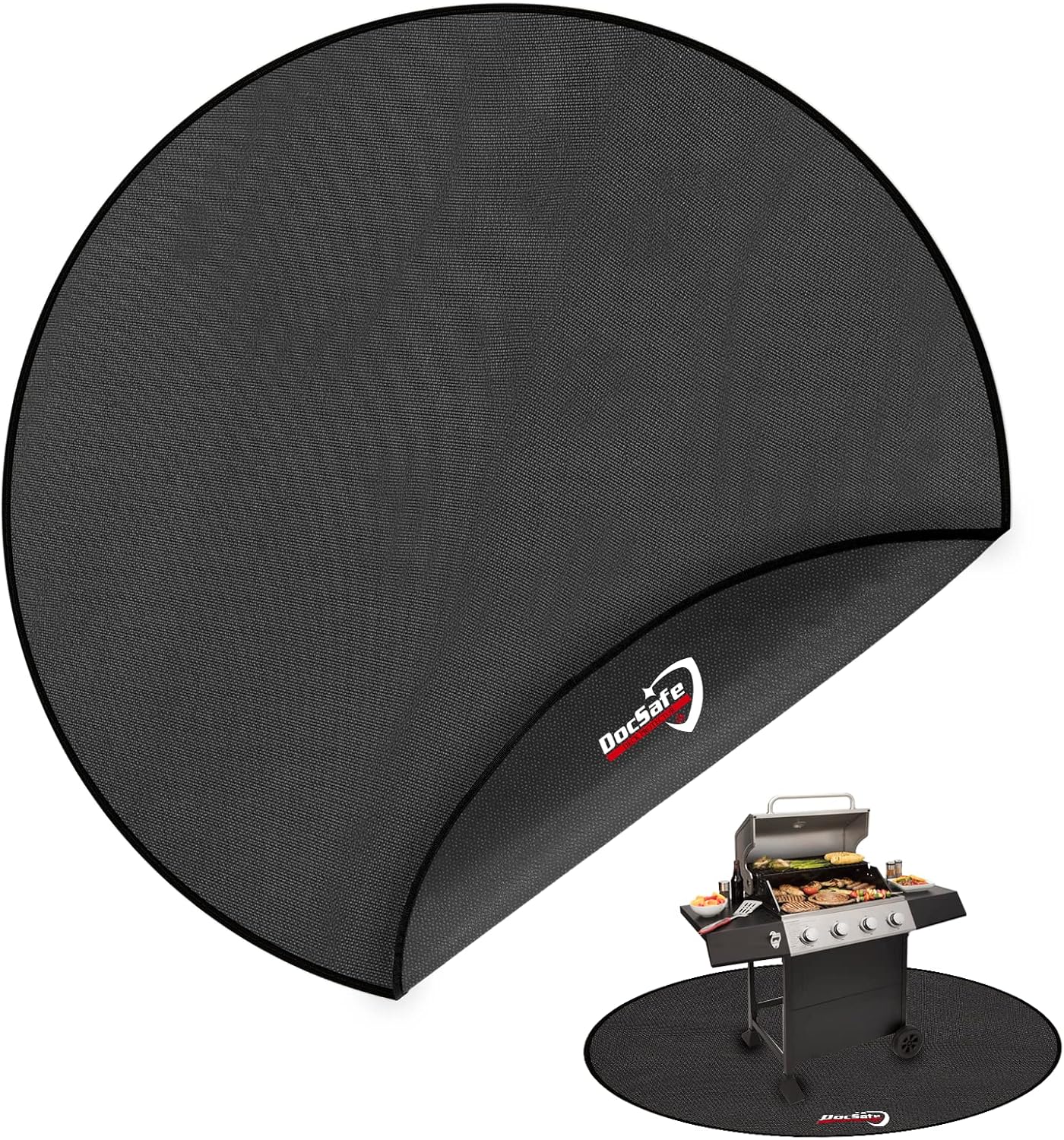DocSafe 60 x 60 inches Round Under Grill Mat for Fire Pits