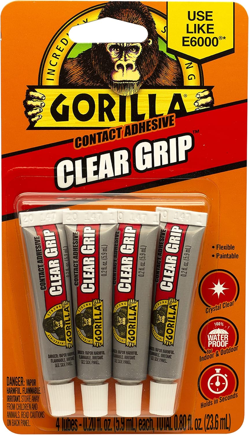 Gorilla Clear Grip Waterproof Contact Adhesive Minis Pack of 6