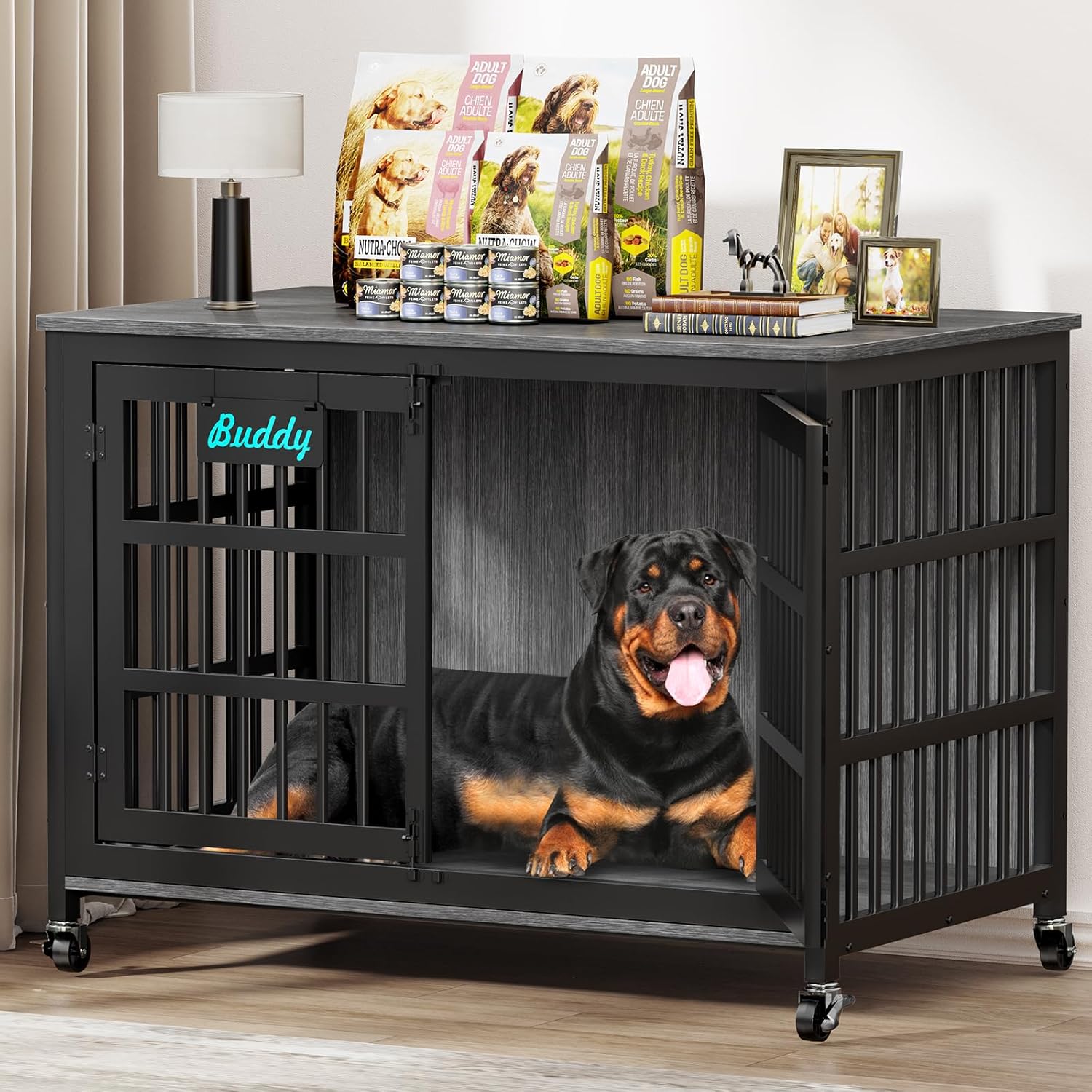 Escape-Proof Heavy Duty Dog Crate Furniture for Large Dogs