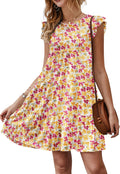 KIRUNDO Women's Flowy Babydoll Mini Dress for Summer Style