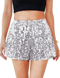 MANER Women's Sequin Shorts High Waisted Sparkly Party Shorts out