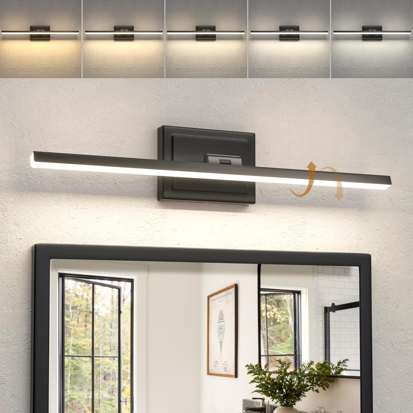 NIORSUN 24 Inch Modern Bathroom Light Fixture for Elegant Spaces