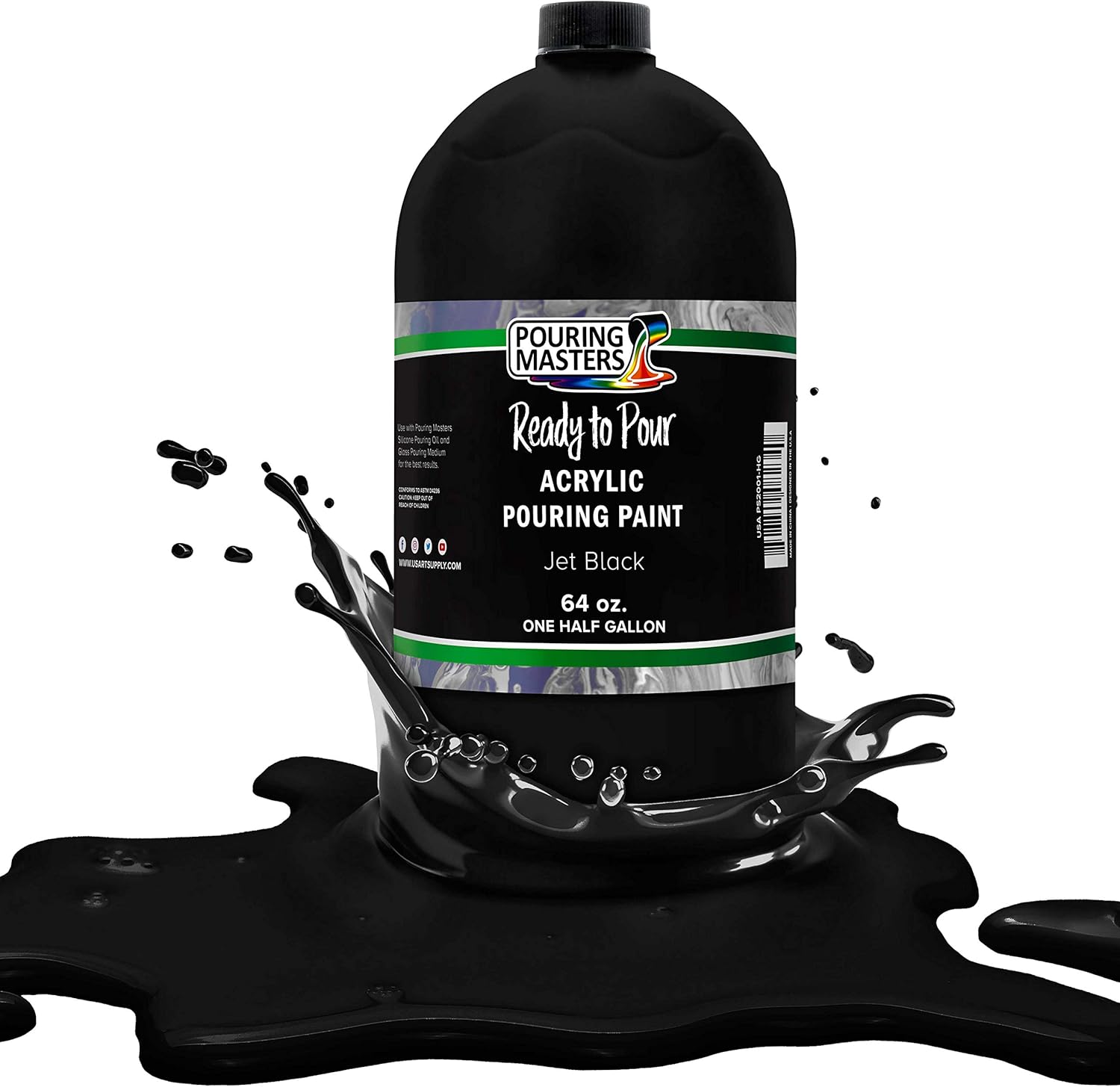 Pouring Masters Jet Black Acrylic Paint for Stunning Artworks