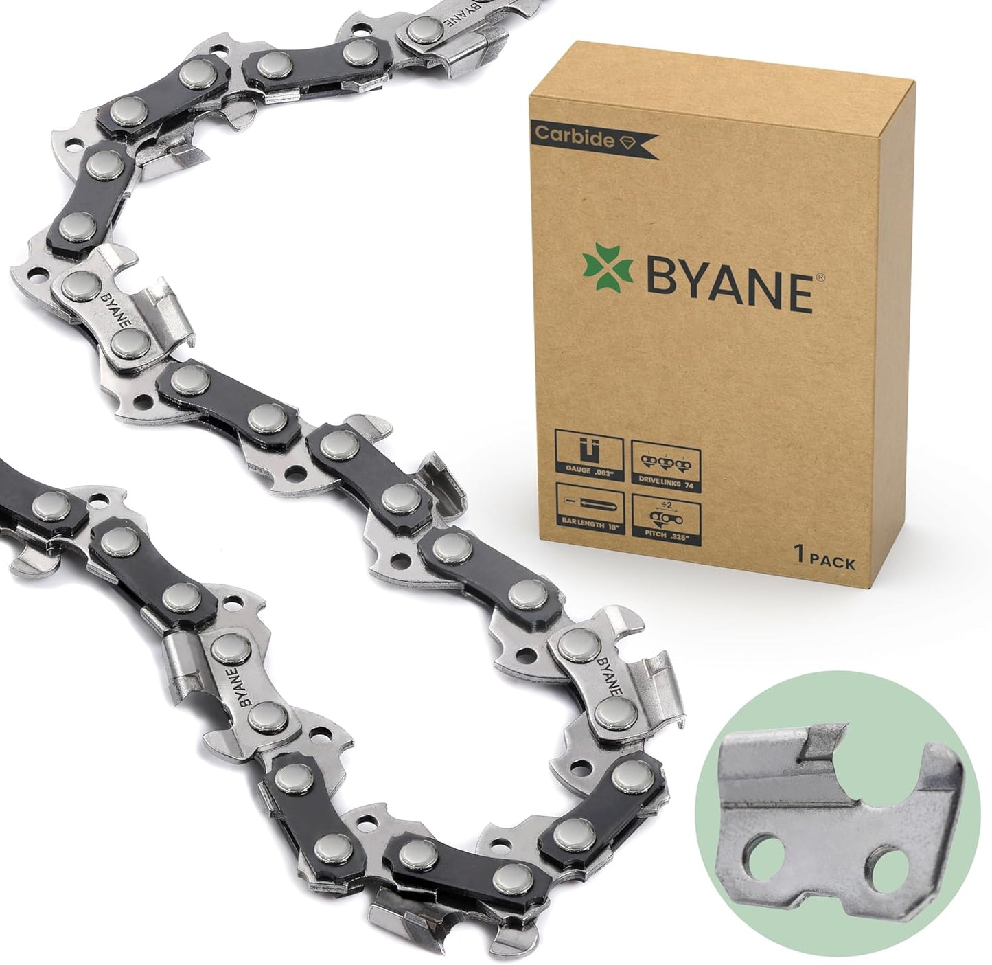 Carbide Chainsaw Chain 18 Inch for Stihl Models with Low Kickback