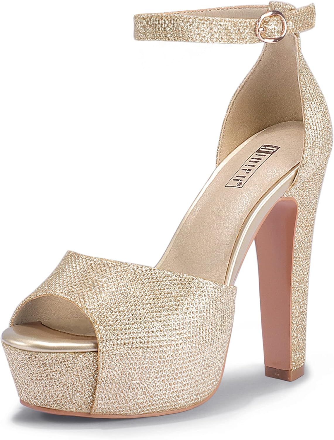 IDIFU Women's Platform Chunky High Heels Dress Sandals for Events