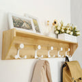 Wall Shelf with Hooks 35in Coat Rack with Shelf Organizer - Sturdy