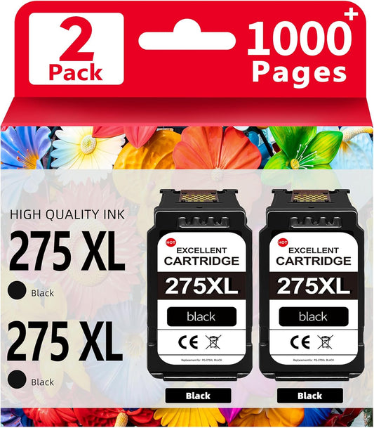 275XL Black Ink Cartridges for Canon Printers - 2-Pack