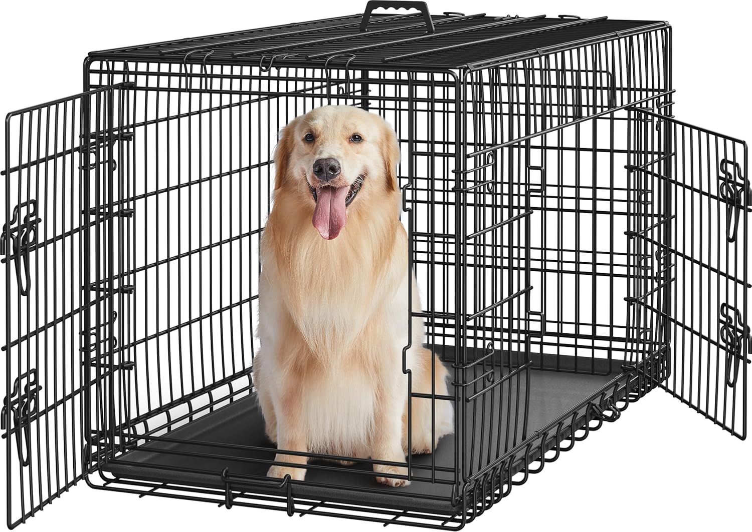 Yaheetech 42 inch Double Door Dog Crate for All Stages