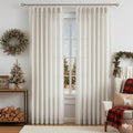 Vision Home Natural Pinch Pleated Semi Sheer Curtains 95in - Light