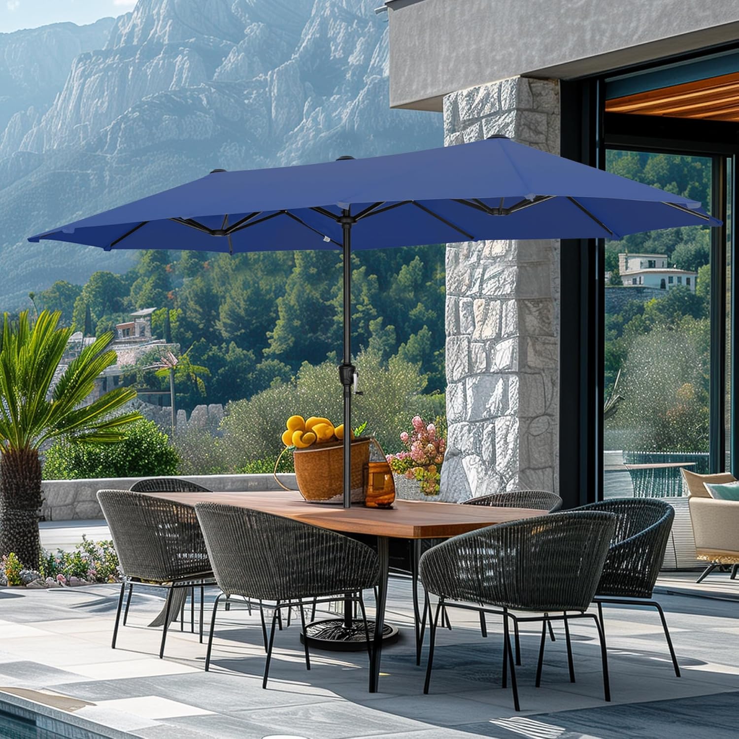 13ft Rectangle Patio Umbrella for Outdoor Shade and Style