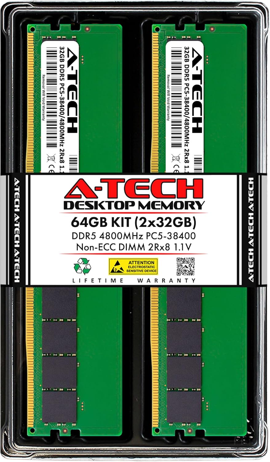 A-Tech 64GB DDR5 4800MHz RAM Kit for Enhanced Performance