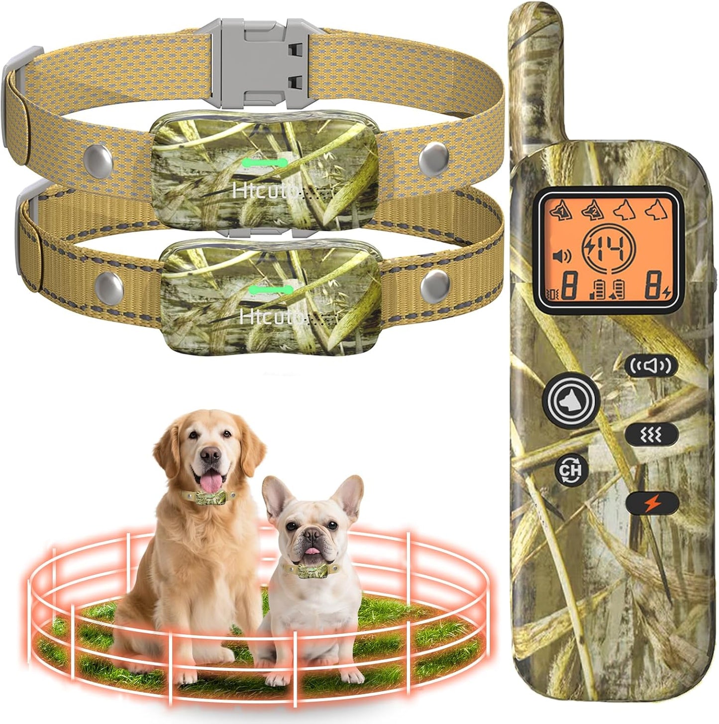 Wireless Dog Fence System for 2 Dogs with Remote Training Collar