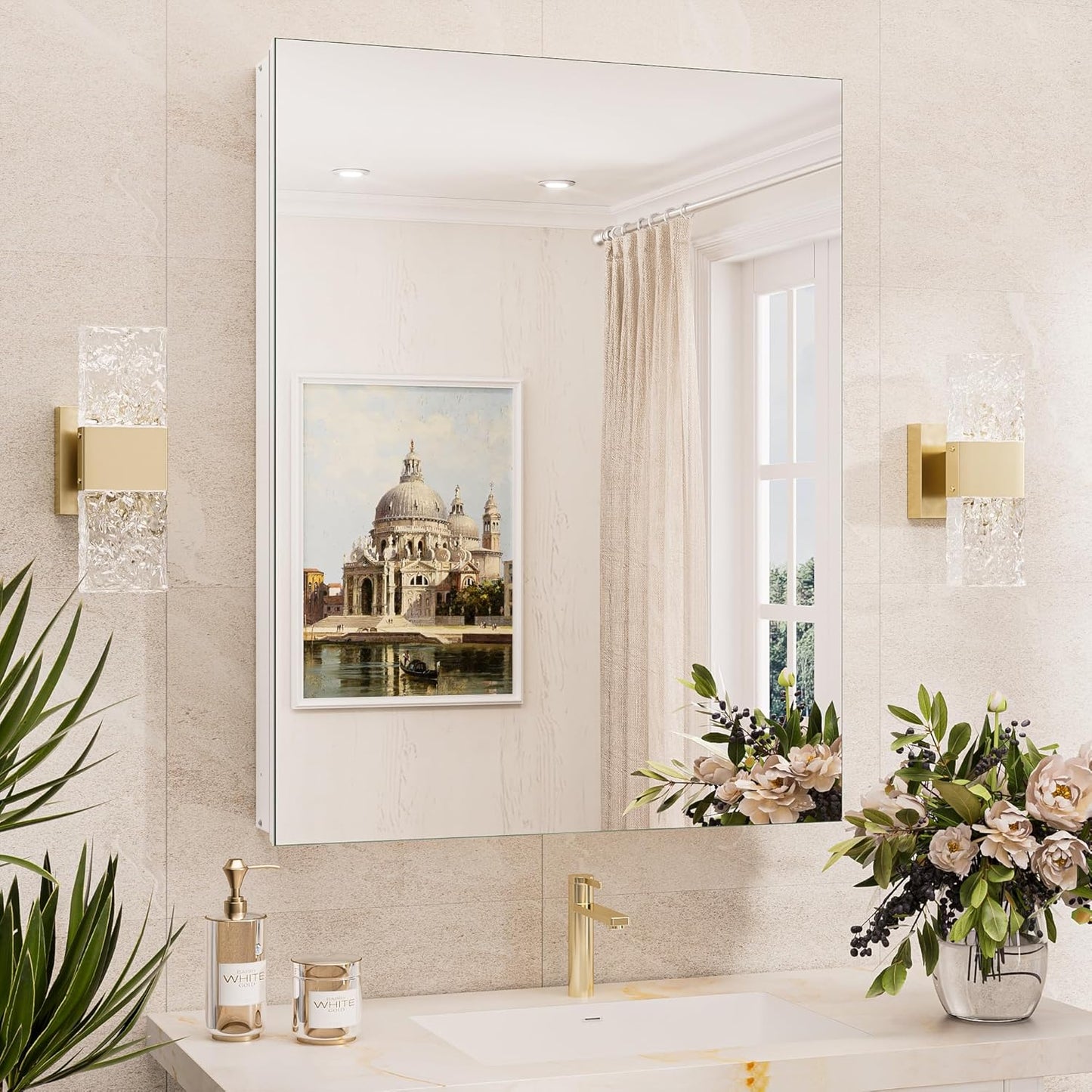 TokeShimi 24x32 Mirrored Medicine Cabinet for Modern Bathrooms