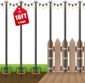 6 Pack String Light Poles for Outside - Adjustable 10ft Outdoor Light