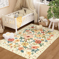 DUKINO 3x5 Area Rug - Floral Non Slip Washable Boho Design