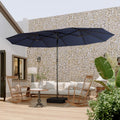 MOUMON 15 x 9 Ft Patio Double Sided Umbrella for Outdoor Use