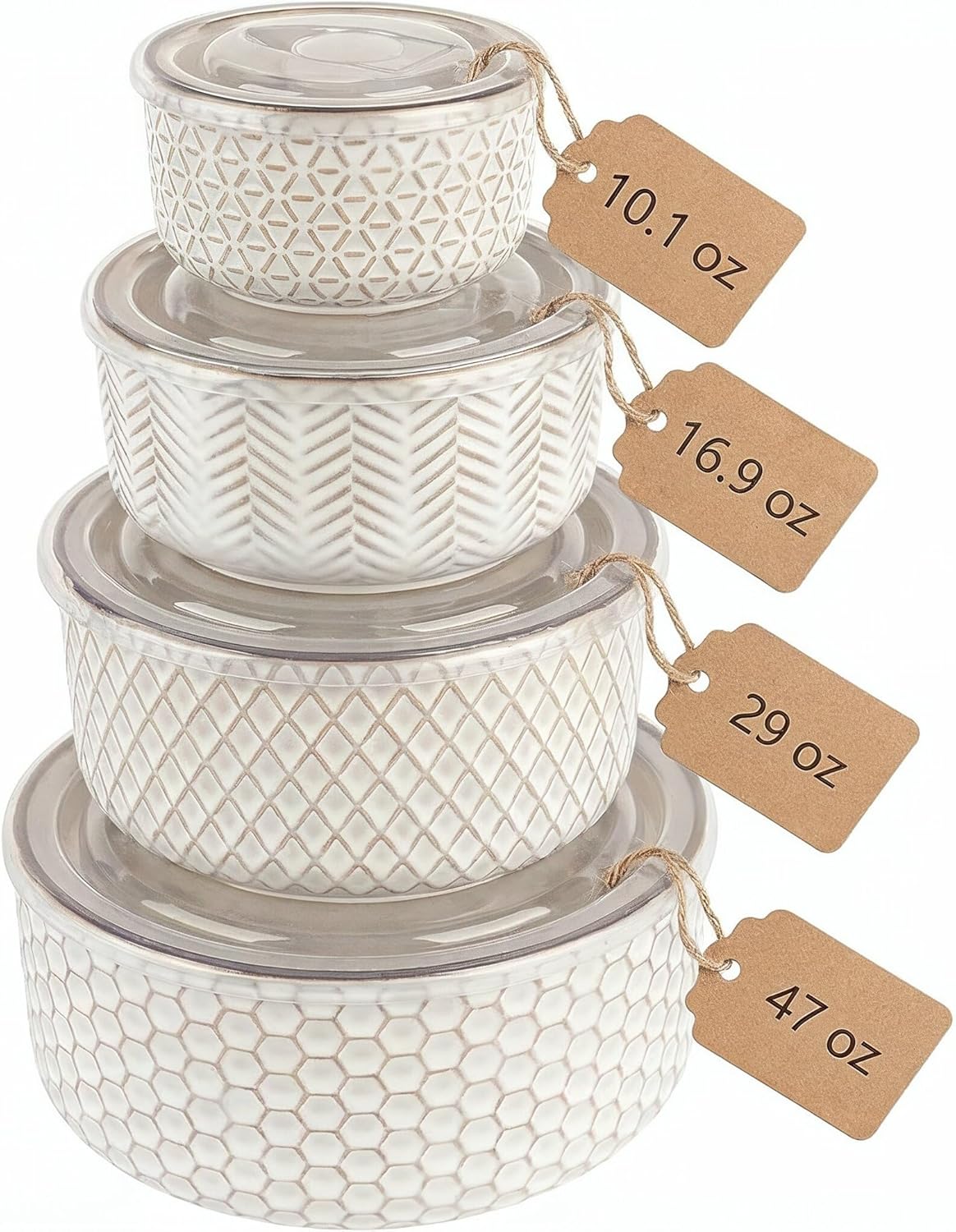 KooK Mixing Bowls Set of 4 with Lids for Kitchen Prep