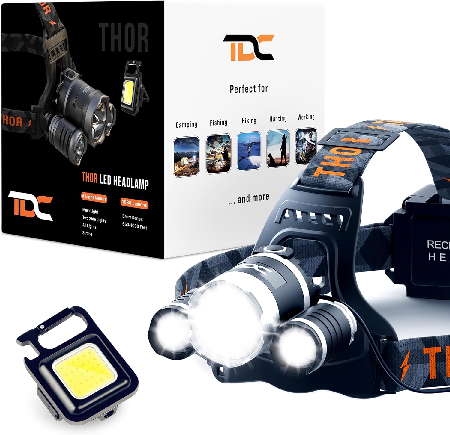 TDC Head Lamp Led Rechargeable Super Bright for All Activities
