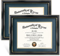 Diploma Frame 8.5x11 with Navy over Gold Mat and 11x14 Display - 2