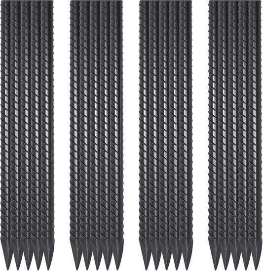 16 Inch Heavy Duty Steel Ground Stakes for Landscape and Fencing