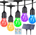 Auroraworld 96FT Commercial RGB Outdoor String Lights - Dimmable Solar