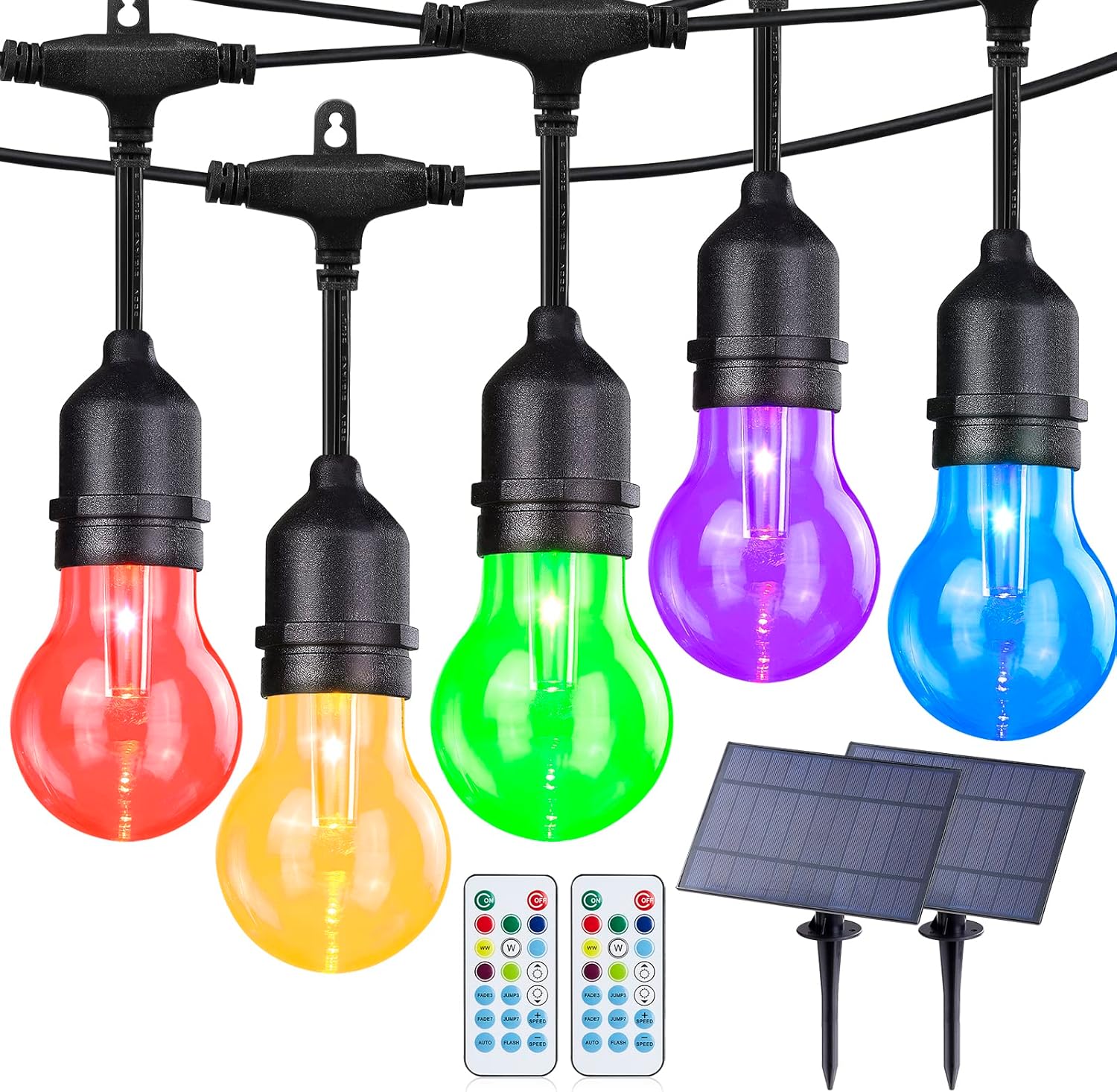 Auroraworld 96FT Commercial RGB Outdoor String Lights for Decor