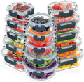 VERONES 30 Pieces Glass Meal Prep Containers Set for Food Storage