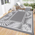 Waterproof Outdoor Rug 6ftx9ft Reversible Boho Patio Mat - Portable