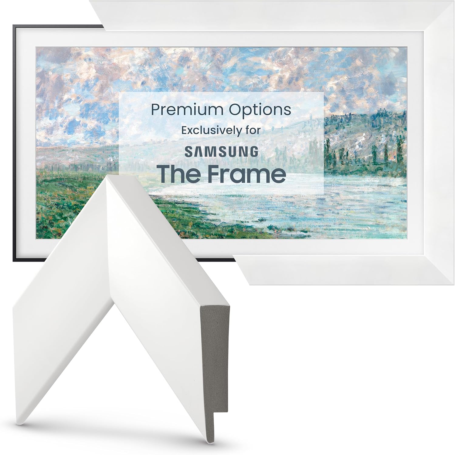 Gloss White Smart Frame for Samsung The Frame TV 65 - Enhance Your Home