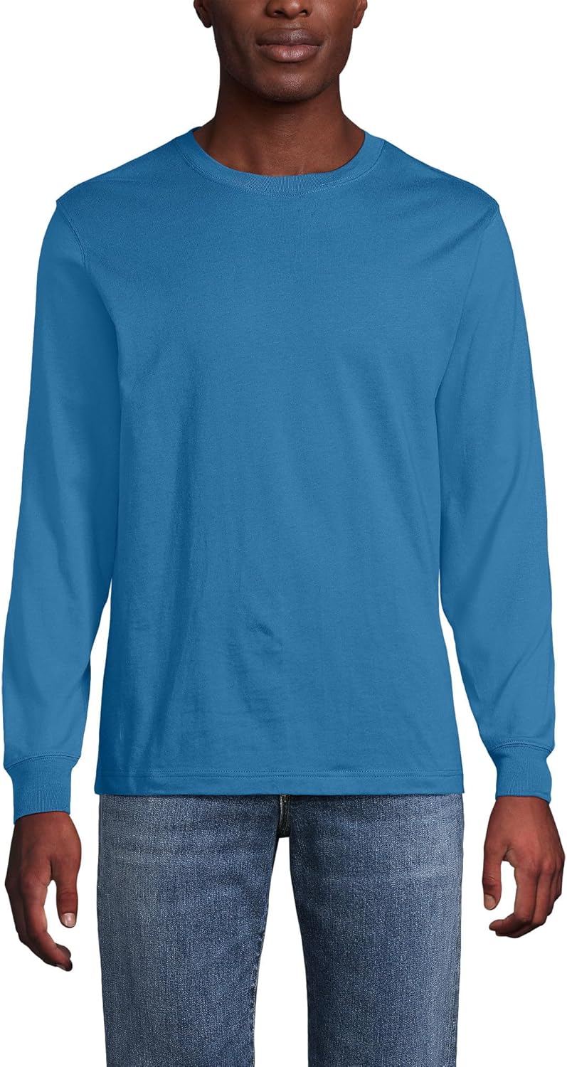 Lands' End Men's Super-T Long Sleeve T-Shirt for Everyday Comfort