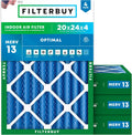 Filterbuy 20x24x4 Air Filter MERV 13 Optimal Smoke & Allergy Defense
