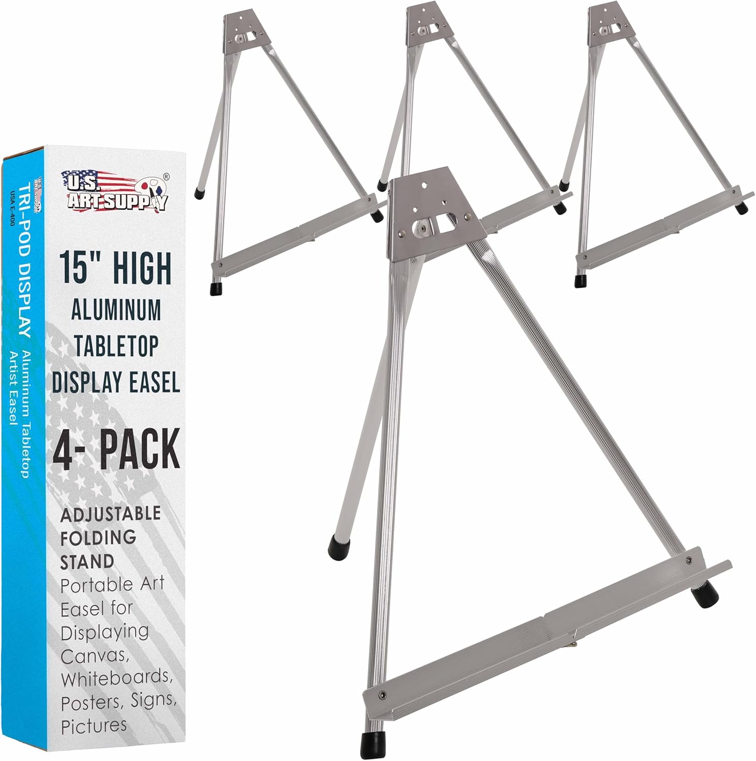 Portable 15in Aluminum Tabletop Display Easel for Art and Signs