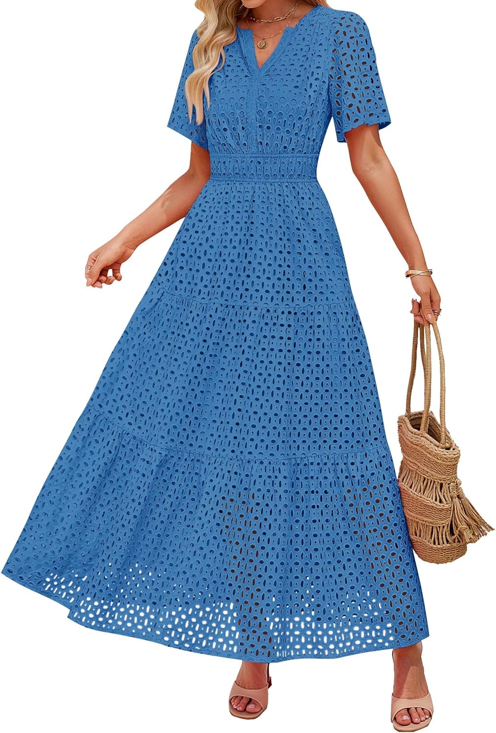 ZESICA Women's Summer Short Sleeve Maxi Dress for Every Occasion