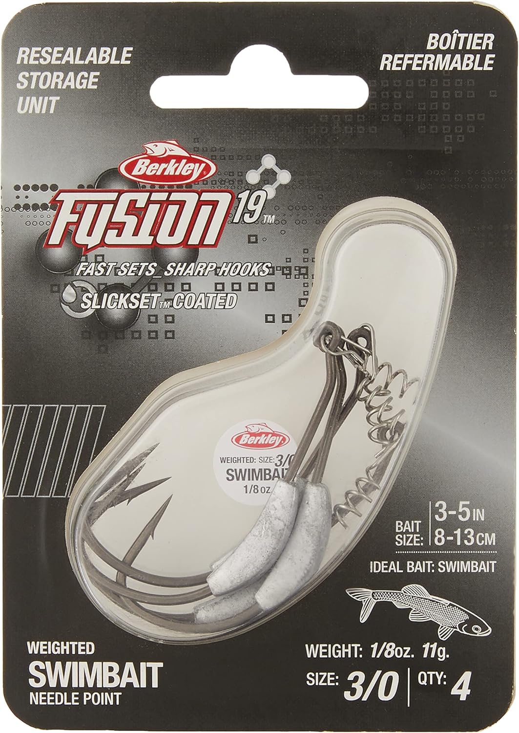 Berkley Fusion19 Swimbait Hooks 3/0 (4-Pack) - Ultimate Weight Control