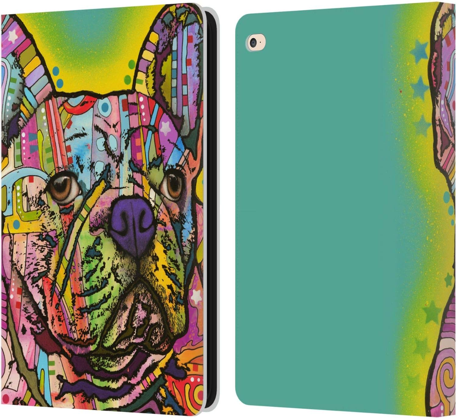 Dean Russo French Bulldog Leather Wallet Case for iPad Air 2