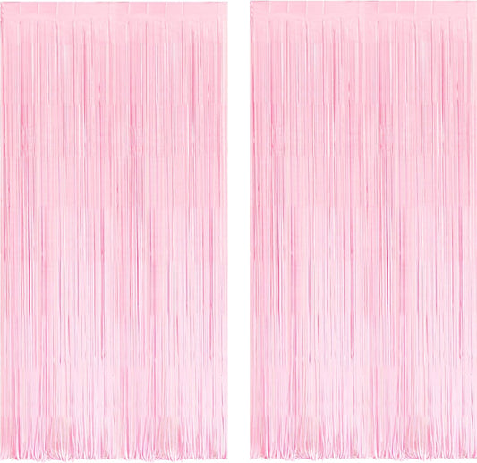 Pink Foil Fringe Curtains - 2 Pack Party Essentials
