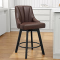 Bar Stools with Backs PU Leather Counter Stools - Comfortable Swivel