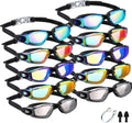 Swim Goggles 10 Pack for Kids and Adults - Anti Fog UV Bulk Set